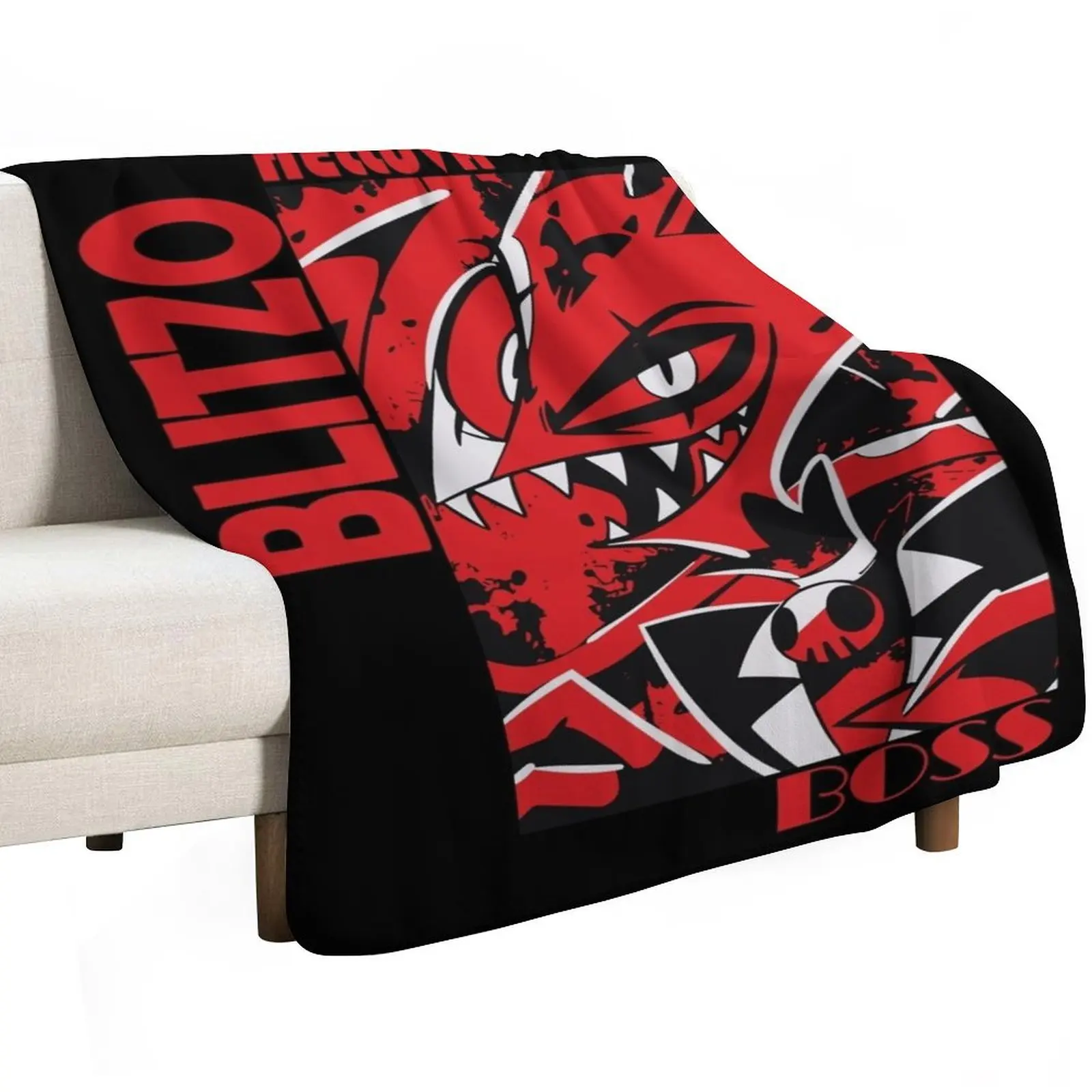 

Helluva Boss Blitzo Throw Blanket Custom Luxury Thicken Soft Hairy Blankets