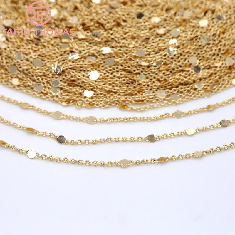 

(6195) 2 Meter Chain Link 1MM 24K Gold Color Brass Necklace Chains High Quality Diy Jewelry Findings Accessories Wholesale