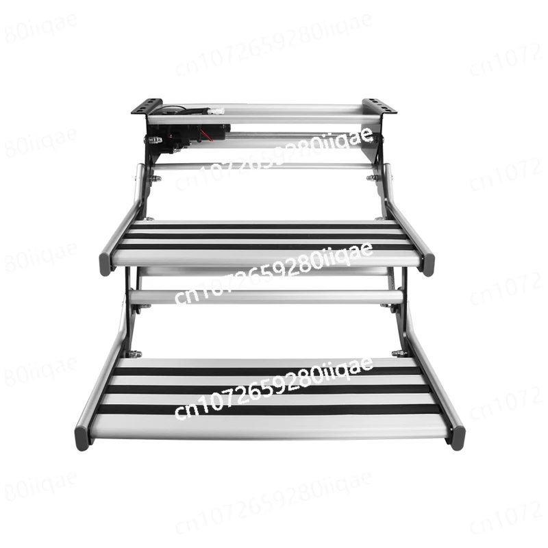 12V Dual-Layer Electric RV Step Telescopic Folding Stair with LED Aluminum Heavy-Duty 200kg for Caravan Camper Motorhome