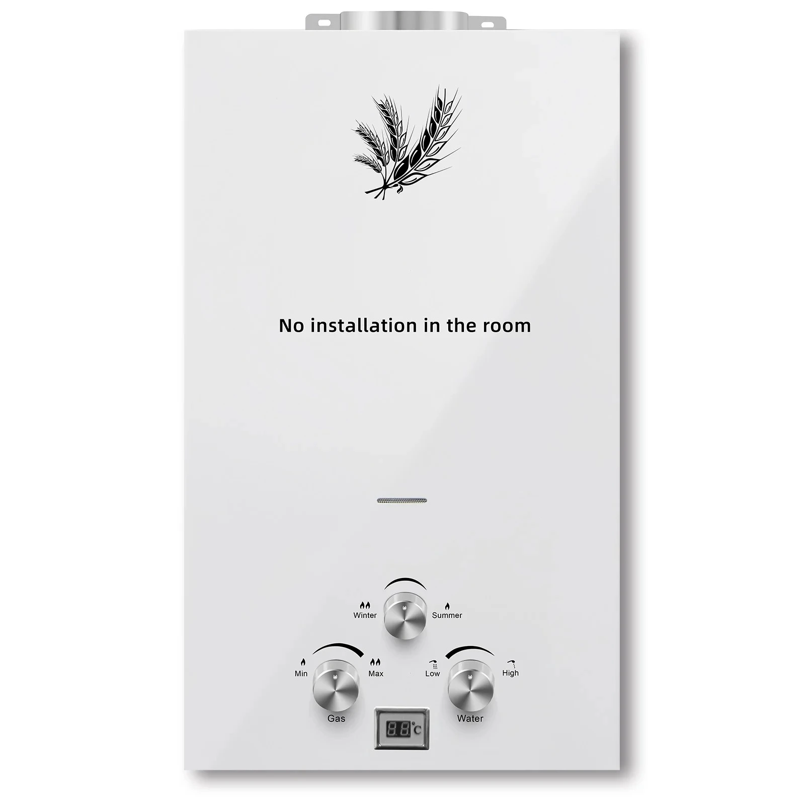SIHAO 6L 8L 10L 12L 16L 18L Energy-Saving LPG Gas Water Heater Liquefied Petroleum Gas Propane Butane Portable Instant Tankless LED Display Safety Protection Smart Control for Outdoor Home Camping