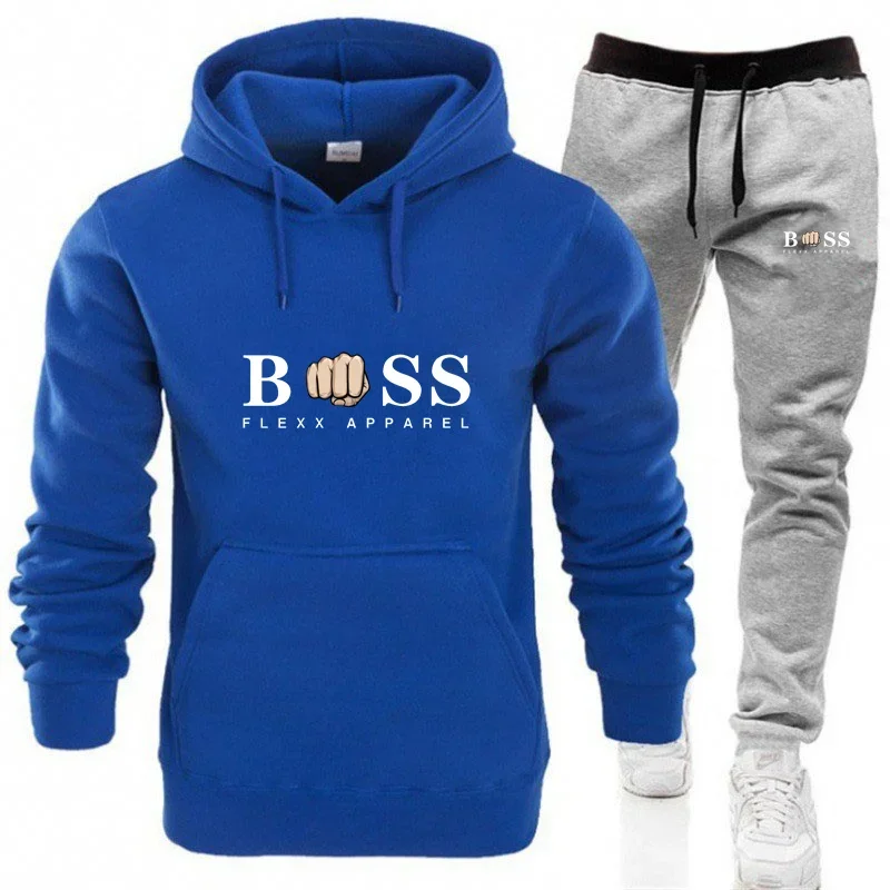 2023 Autumn/Winter Men\'s and Women\'s Hooded Sweatshirt Set Couple Jogging Sweatshirt Plus Size Street Sportswear Set