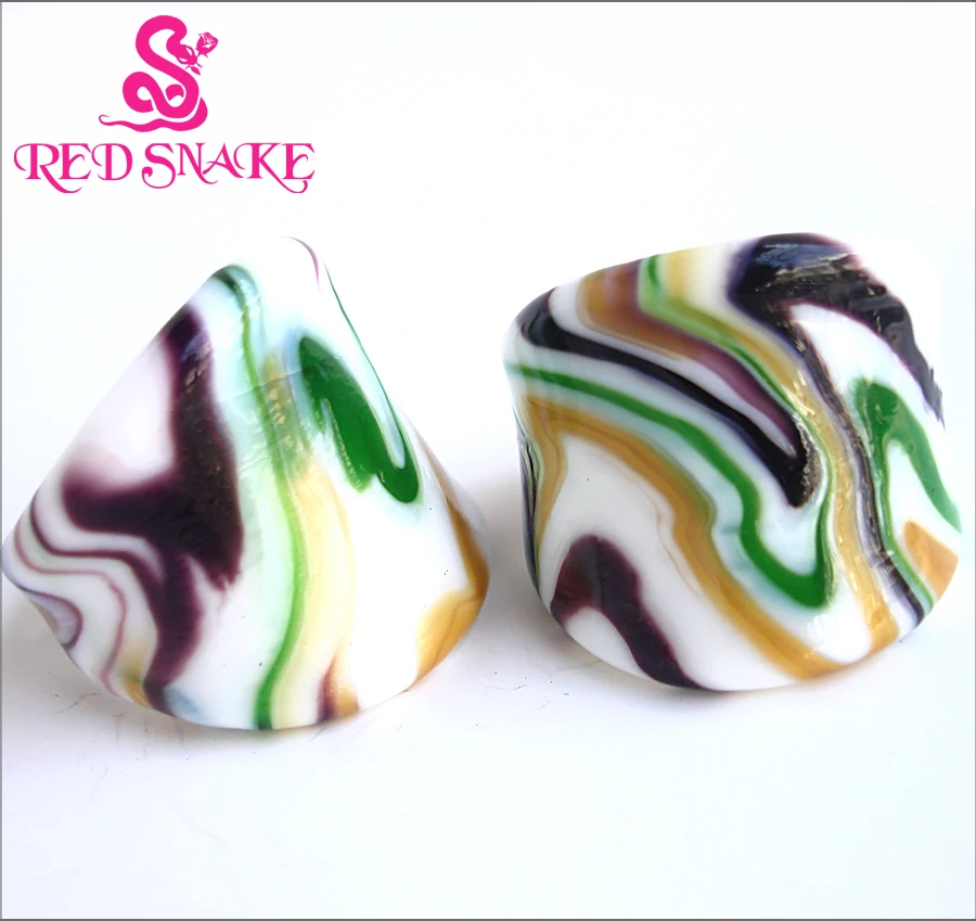 

Fashion Handmade Marble texture feeling Murano Glass Ring