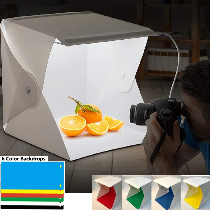 

Portable Photobox Softbox Light Folding Box For Photo Studio Photography Double Led Cubes To Take Photos Products Shooting Tent