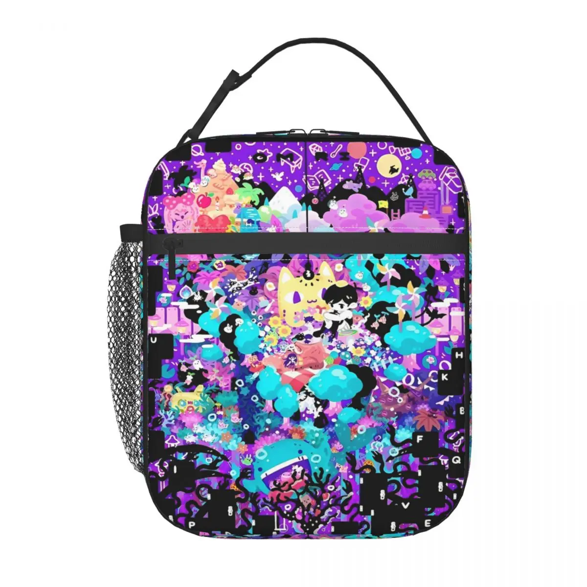 Basil Sunny Omori Game Lunch Bag Portable Lunch Box Work Graphic Cooler Bag Vintage Waterproof Thermal Lunch Bags