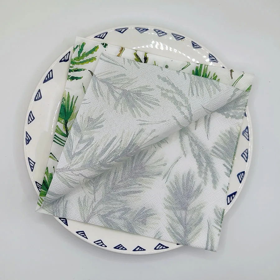 Tovaglioli geometrici con aghi di pino 33x33 cm a 2 strati - Decorazione naturale per bicchiere da vino, composizioni floreali e artigianato fai-da-te, 10/20 pezzi