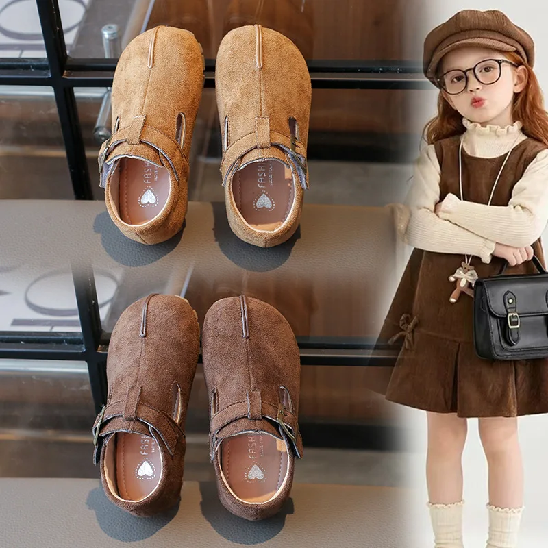 Children Casual Retro Shoes Fashion Kids Leather Shoes Britain Style Boys Moccasin Shoes Simple 2026 Autumn and Spring New