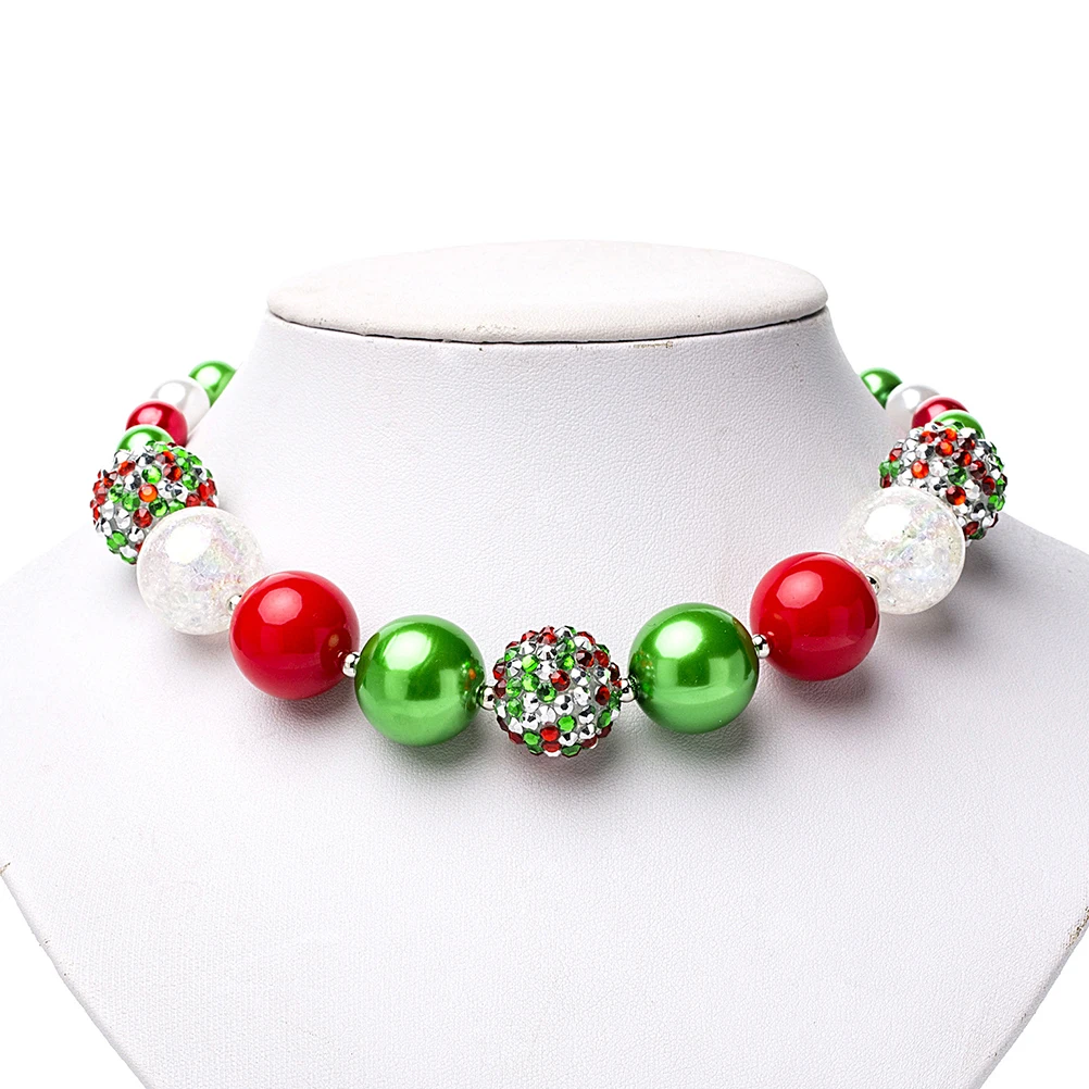 

Beaded Necklace Bracelet Set Chunky Bead Jewelry Girls Accessories Baby Toddler Teen Christmas Party Photos Play Beach
