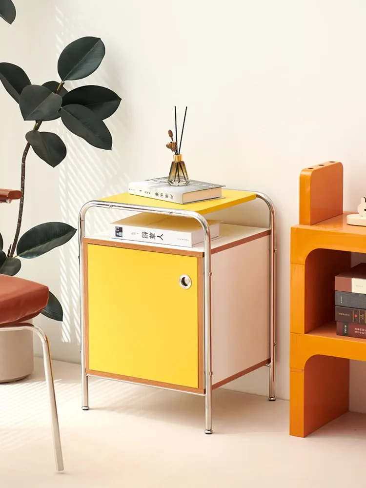Inside Bedside Table Modern Minimalist Apartment Storage Living Room Side Cabinet Household Decor Stylish Nightstand image 3