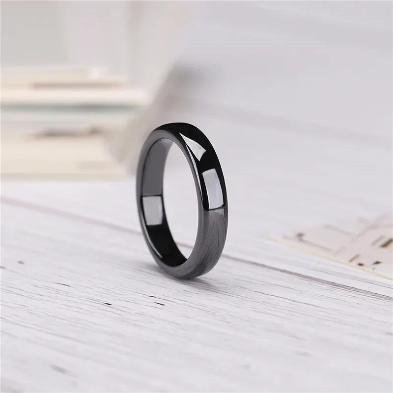 Kolmnsta 4mm Schwarz Keramik Ring für Mann Engagement Hochzeit Ringe Fit Männer Frauen Paar Schmuck bague homme anillos mujer – Detail 7
