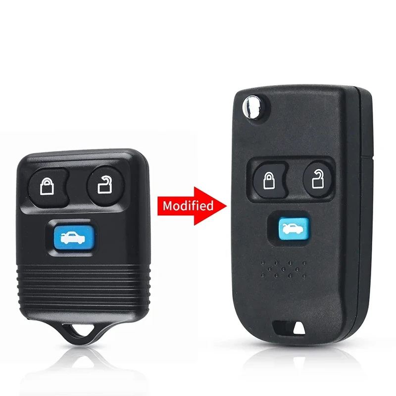 3 Buttons Remote Car Key Shell Fob Case For Ford Transit MK6 Connect 2000-2006 Modified Flip Replacement Car Accessories