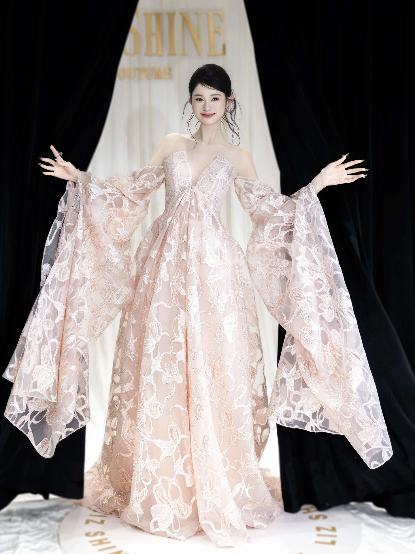 Elegante blozen avondjurk grote omslag off-shoulder feestjurken