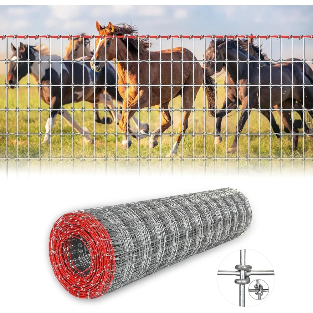

Heavy Duty 4x100ft Horse Fence with 2x4 Inch Mesh for Rust-Resistant Livestock Farming, Pasture, Garden, and Animal Enclosures