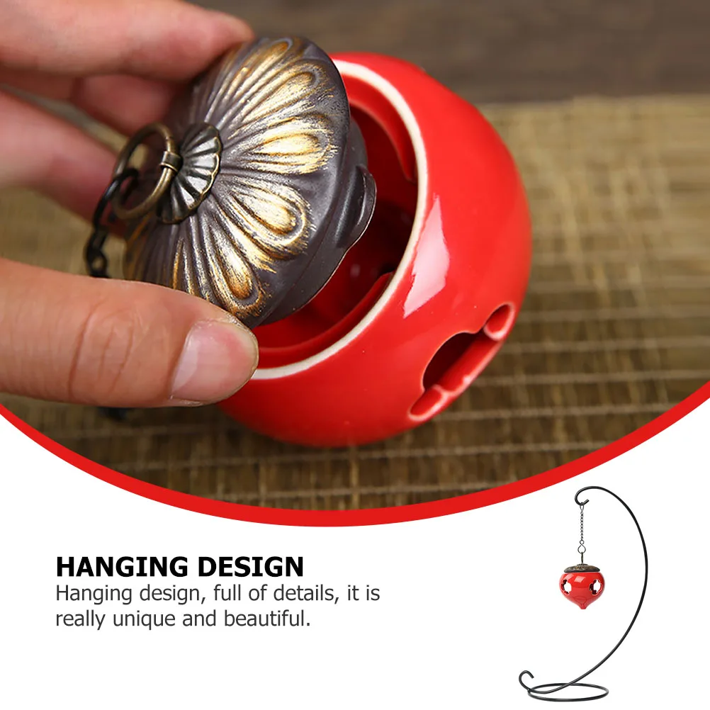 

Backflow Incense Burner Iron Art Censer Hanging Home Decor Red Safe Multi Purpose Relax Improve Efficiency