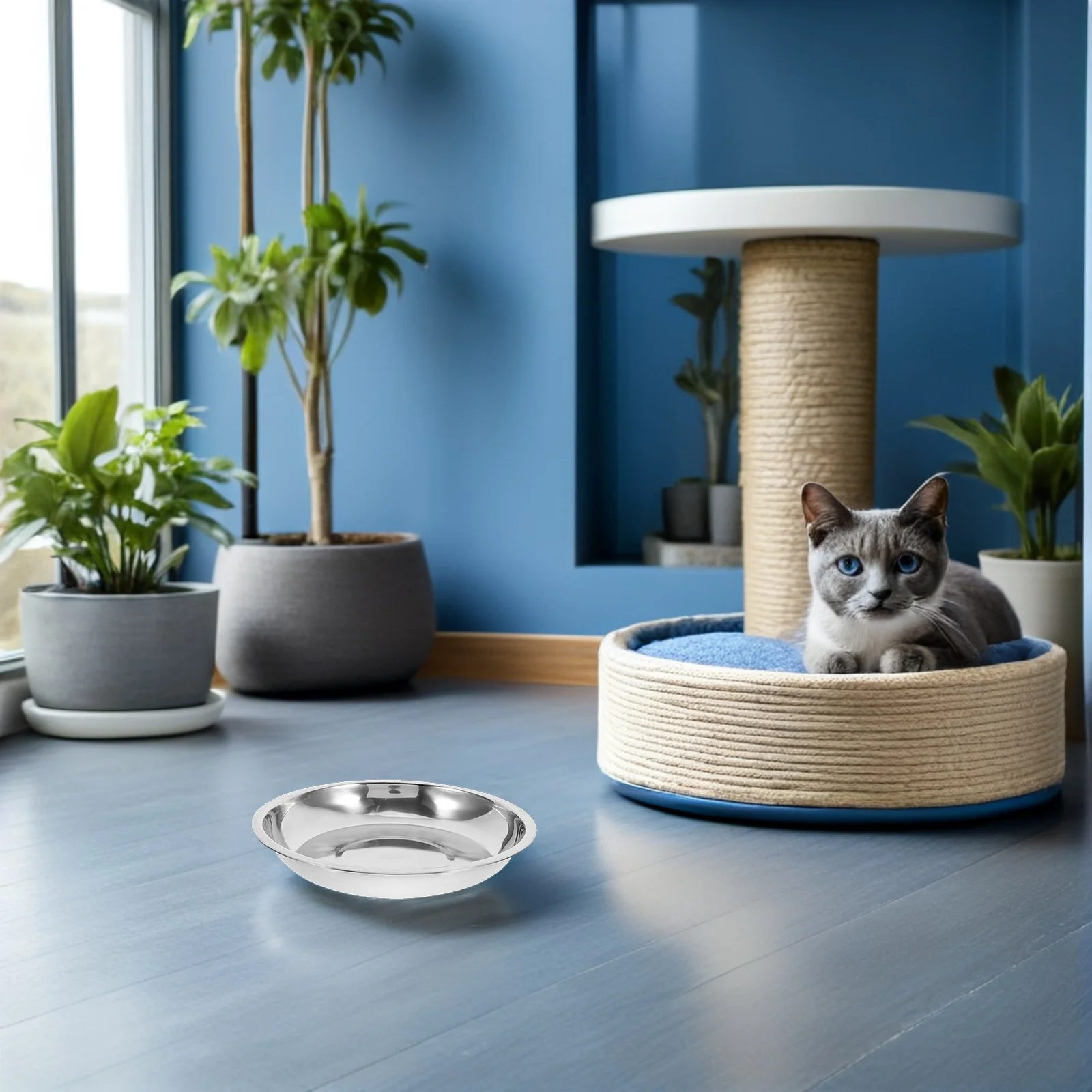 

10 Pcs Cat Bowls Dog Feeding Flat Water and Food Stainless Steel Dish for Small Dogs