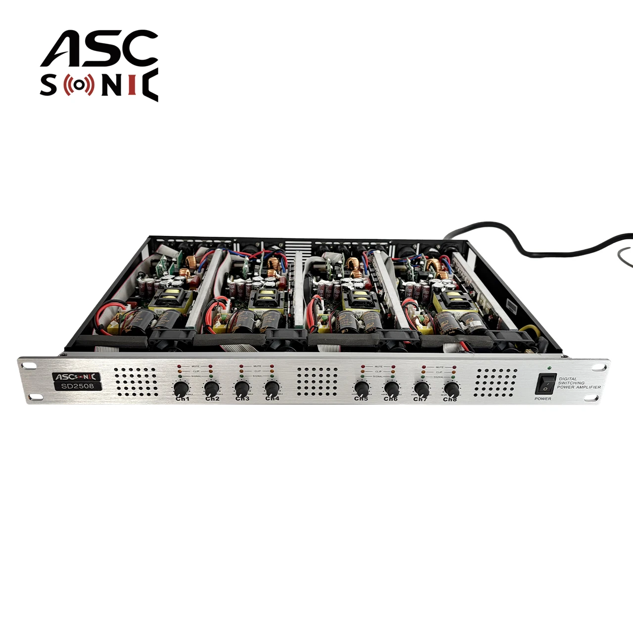 

Усилитель мощности ASCSONIC SD2508 2026 года, 8-канальный, 1000 Вт, 1U, легкий металлический корпус, 4 Ом, с частотным диапазоном 20 Гц-20 кГц, для аудиооборудования
