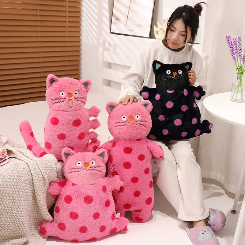 

Dopamine Polka-dot Cat Strip Pillow Plush Toys Fun Cat Flower Cat Pillow Girls Sleep With Their Legs Clamped.