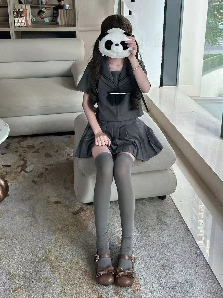 

Оригинальный комплект Sailor Suit ey ort Sve с плиссированной юбкой для женщин, осенний комплект из смеси полиэстера Faion College Sle