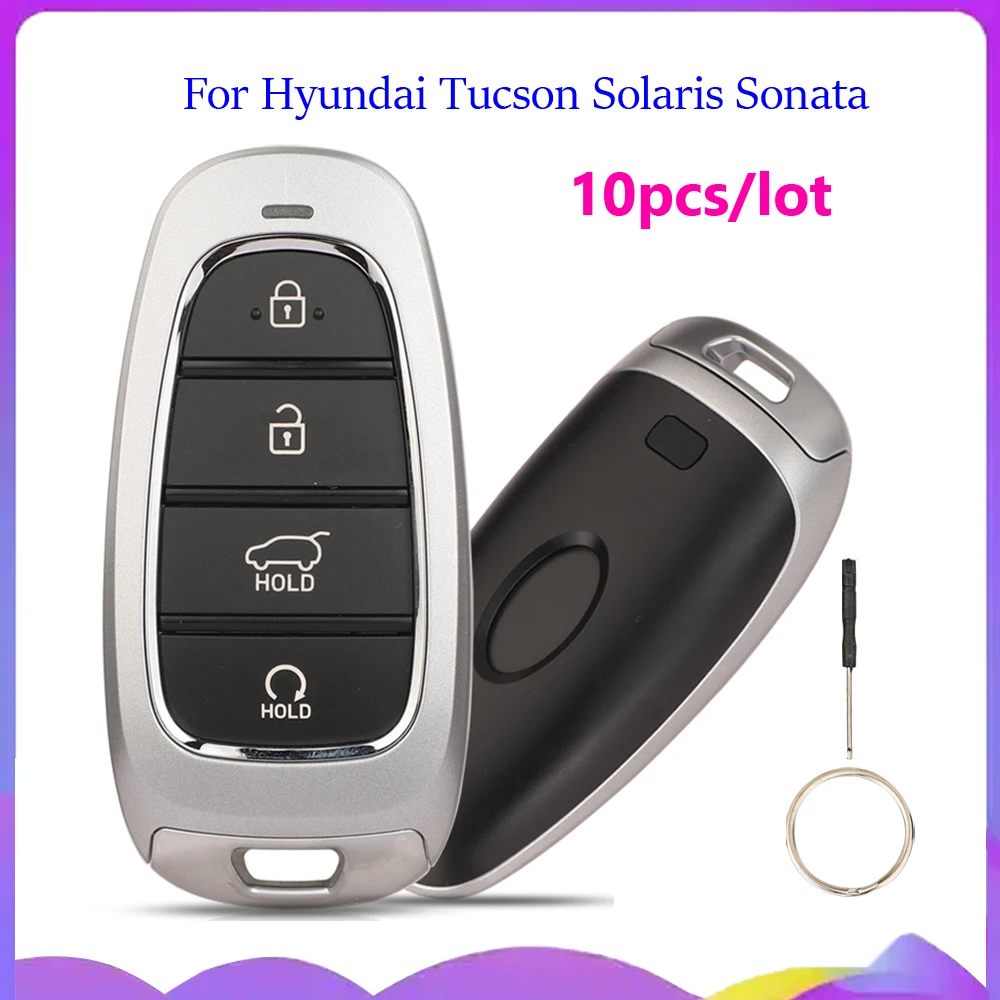 Jingyuqin New 10pcs 3 Buttons Remote Smart Car Key Shell Fob For Hyundai Tucson Solaris Sonata Hybrid NEXO NX4 ix35 i40 i30