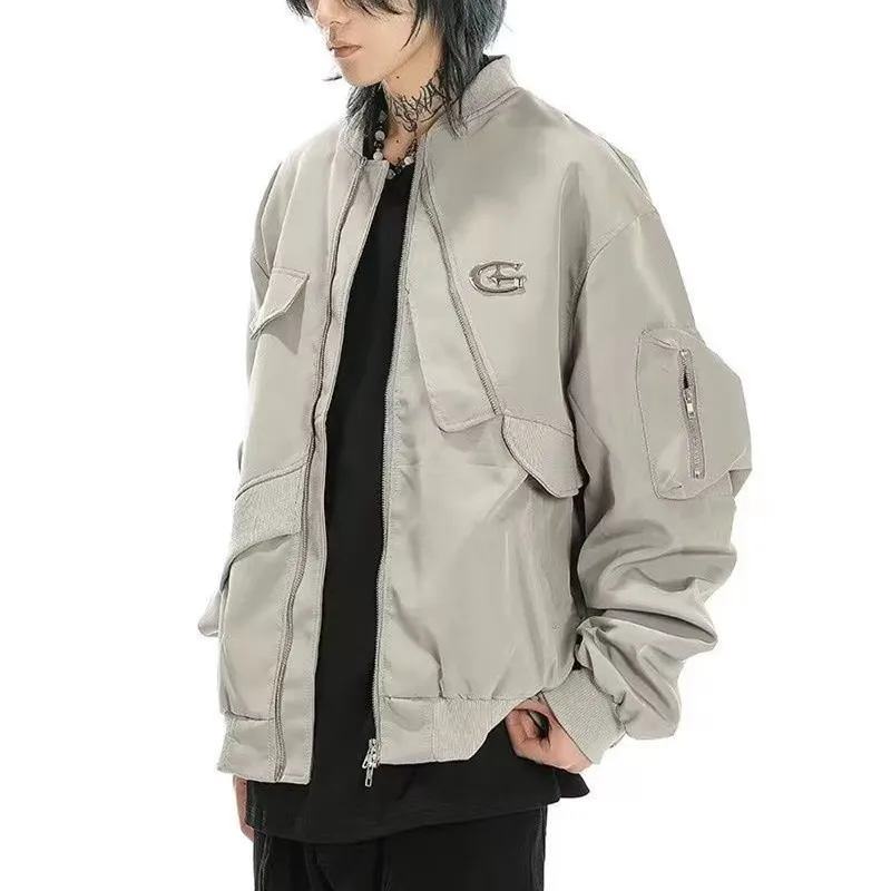 

American Style Flight Suit Jacket Outerwear Loose Baseball Design Unisex Spring Autumn New Arrival Fashionable Youth Trend