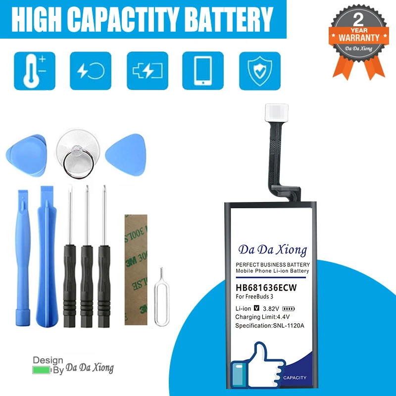 

New HB681636ECW Battery For Huawei FreeBuds 3 Wireless Headset Batteries BNA-WB-P11667 Charging Box Battery + Free Tools