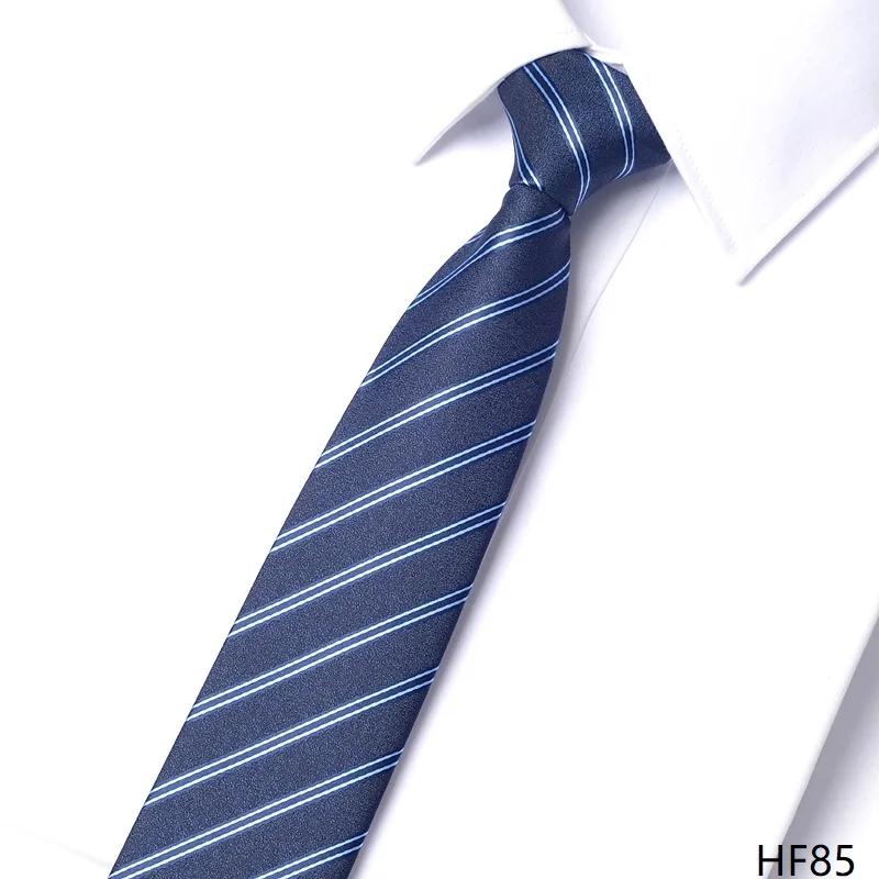 

High Quality Deep Blue Striped Tie For Men's Business Banquet Shirt Accessories 6CM Narrow Version Handmade Knotted Necktie