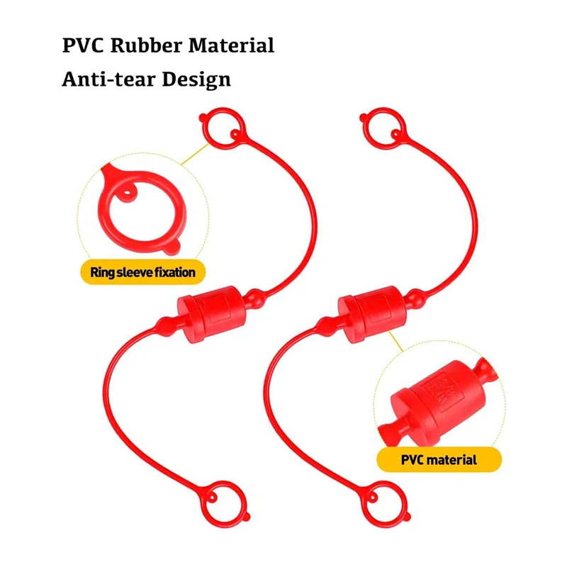 -A 1/2 Hydraulic Quick Coupler Male Dust Cap and Female Plug Cover, Fits Hydraulic Quick Disconnects Coupler