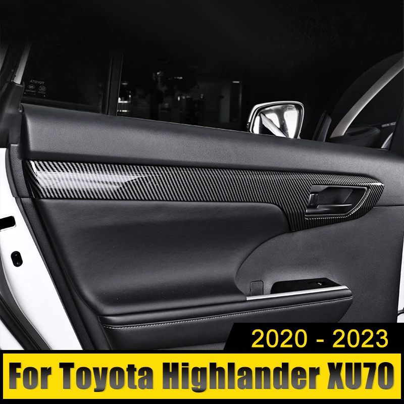 

For Toyota Highlander XU70 Kluger 2020 2021 2022 2023 Hybrid ABS Car Door Armrest Frame Strip Decoration Cover Trim Stickers