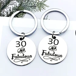 30 40 50th Anniversary Keychain Women's Birthday Gift Stainless Steel Keychain Wedding Bridesmaid Favors Guests