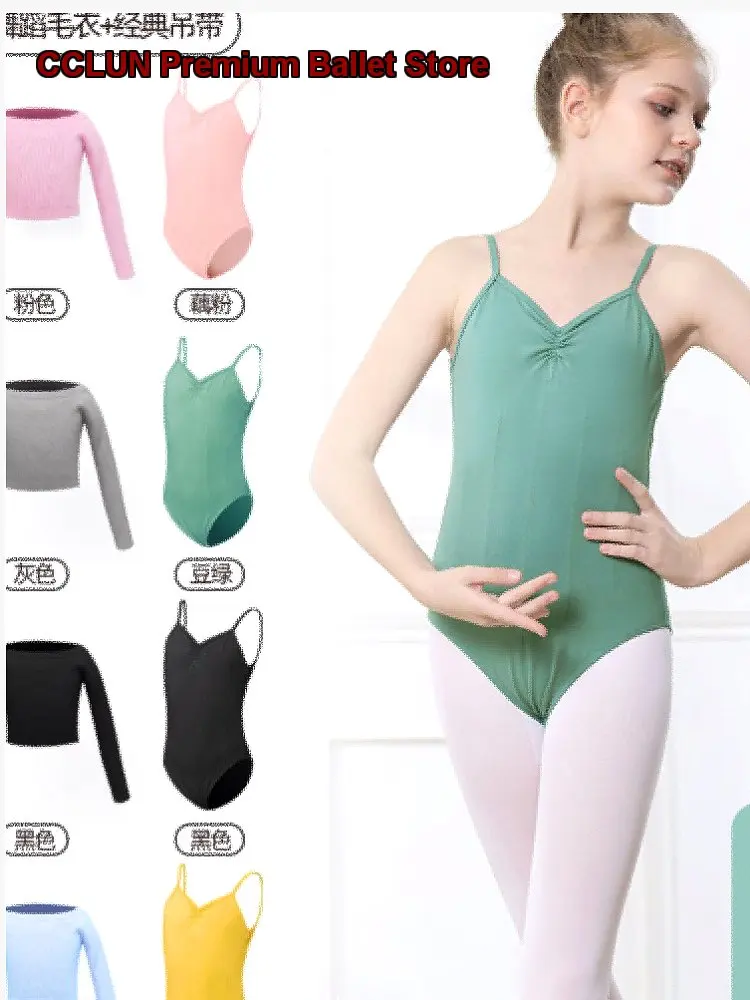 children's-girls'-spaghetti-strap-body-suit-with-cape-for-dance-and-practice-in-summer-kids