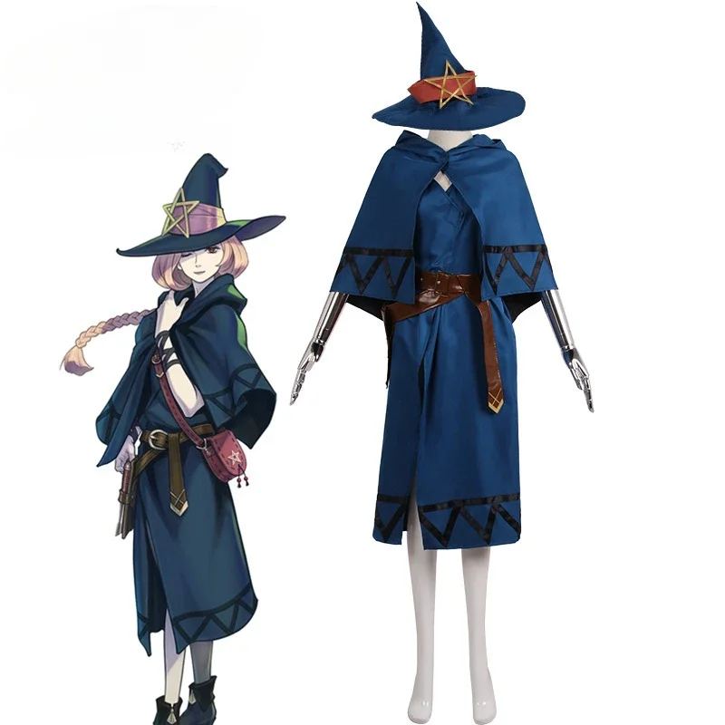 

Anime The Great Ace Attorney Chronicles Esmeralda Tusspells Women Halloween Party Adult Dress Cloak Hat Suit Cosplay Costume