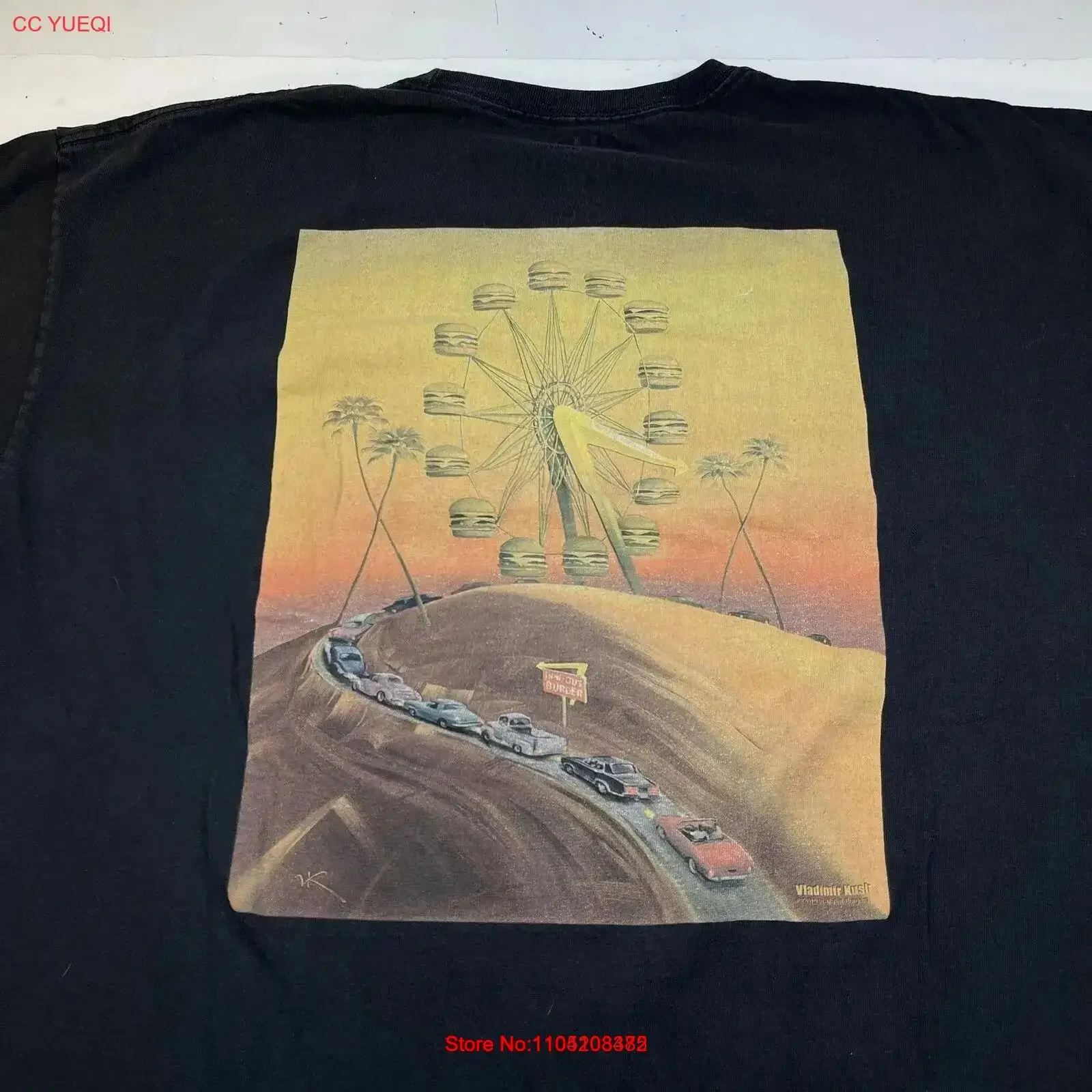 IN N OUT BURGER Anniversary Vladimir Kush Ferris Wheel Art T SHIRT Sz Mens XXL vintage Washed homme Comfortable Stylish