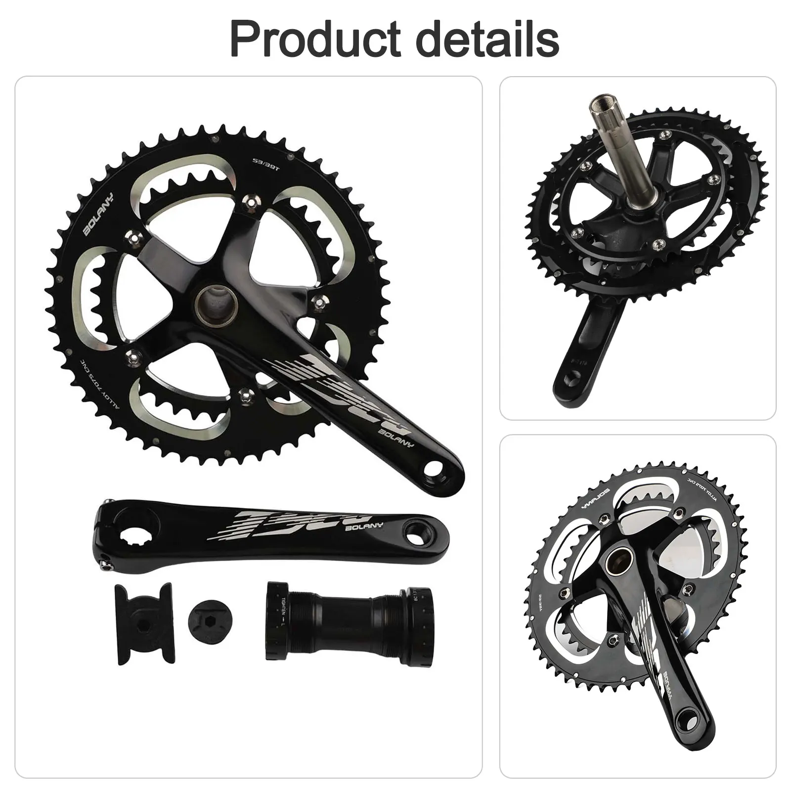 

170mm Road Bike Crankset with Double Chainring 53T/39T Featuring 130BCD Compatibility Made from Aluminum Alloy