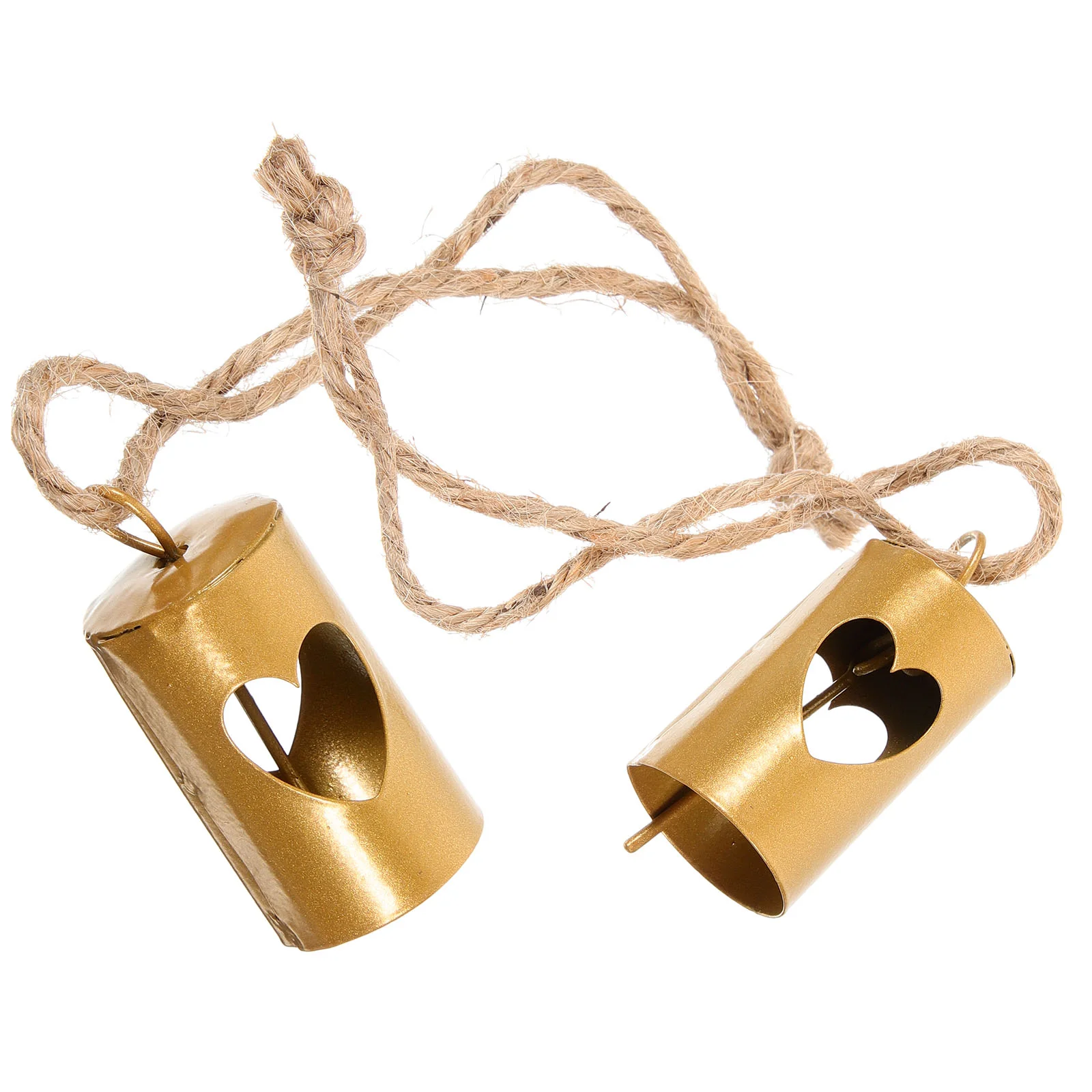 2 Pcs Christmas Bell Vintage Cowbell Decorative Bells Old Fashioned Golden Iron