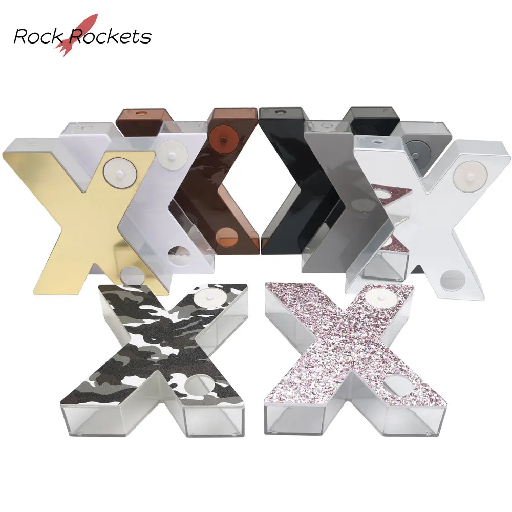 R&R X Shape Hookah Set with LED Light Acrylic Narguile Complete Kit Silicone Bowl Water Pipe for Shisha Accessories Men Gifts