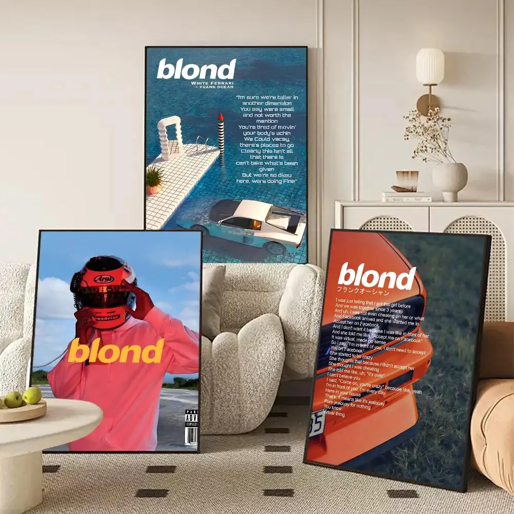 A-Frank Ocean Blond Poster Self Adhesive Wall Stickers Removable Room Decor Aesthetic Space Murals Fancy Gift