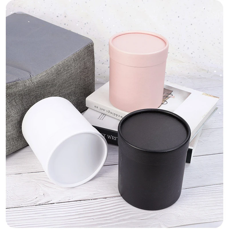 Mini Round Flower Box Paper Packing Case Hug Bucket Gift Storage Box Wedding Valentine's Day Florist Bouquet Packaging Box