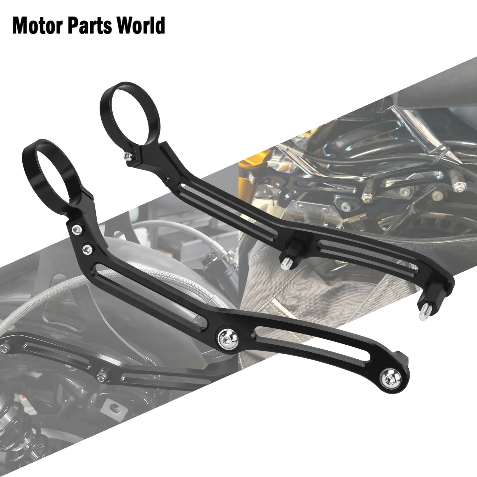 

Motorcycle Black Rear Reservoir Shocks Bracket Mount Clamps For Harley Touring Road King Electra Glide 2014-2024 FLHX FLTRX