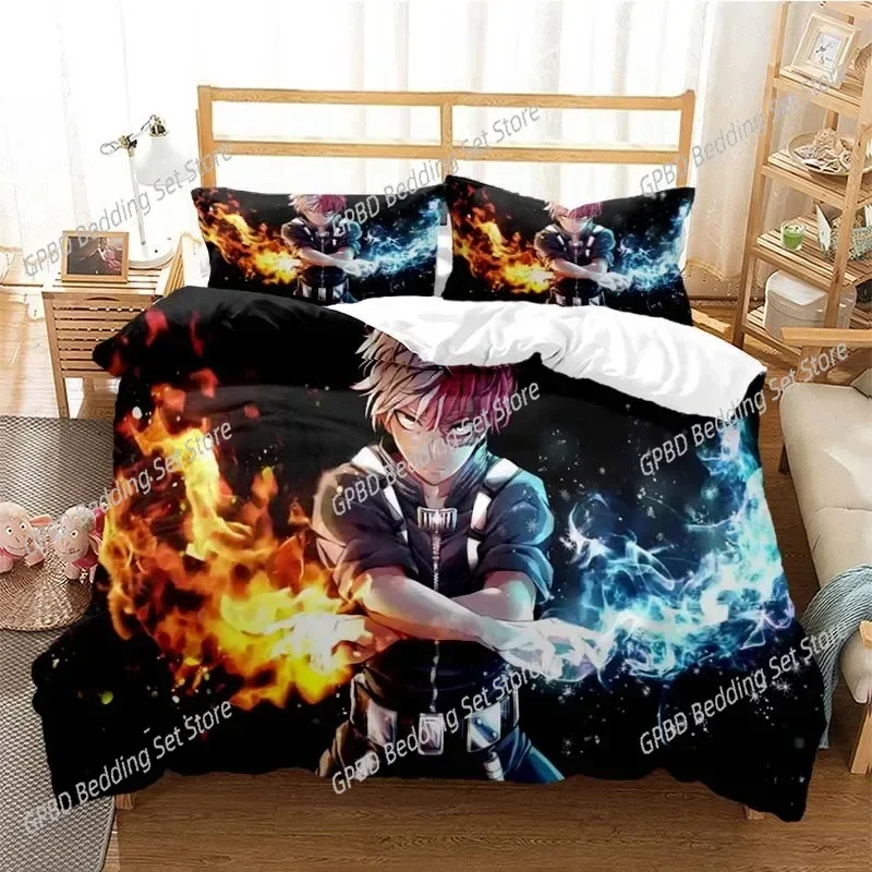 New Anime My Hero Academia Printed Bedding Set Duvet Covers Pillowcases Comforter Bedding Sets Bed Linen Home textile