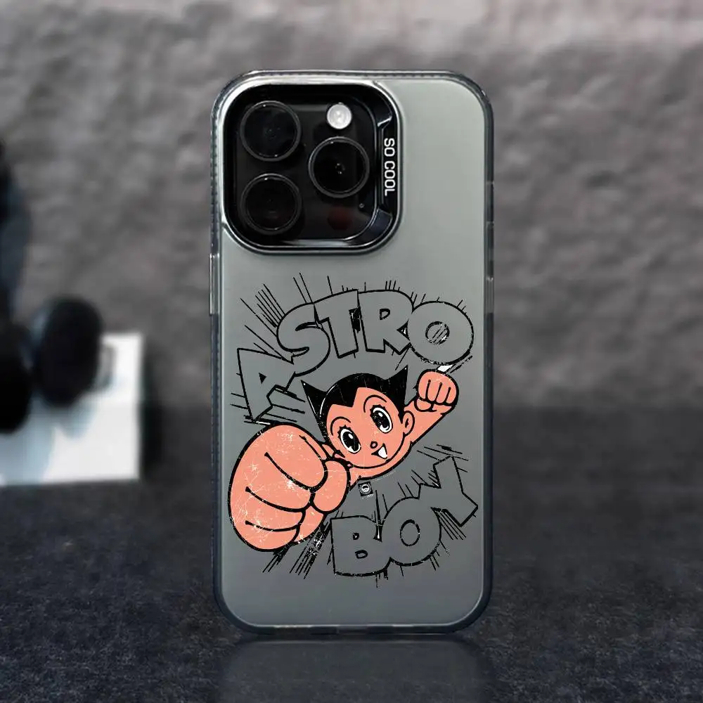 1 قطعة أنيمي كول A-Astro بوي جراب هاتف الليزر IMD اللون الفضة شل آيفون 17 16 15 14 13 12 11 الهواء برو ماكس زائد