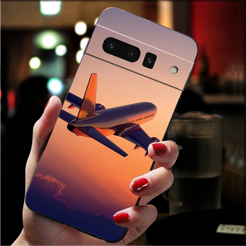 Telefoon Geval Voor Google Pixel 10 9 Pro XL 9A 8 7 6 Pro Pixel 8A 7A 6A Pixel 8 7 6 5 Vliegtuigen Vliegtuig reizen Vliegtuig