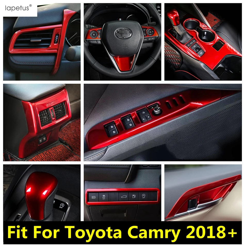 

Gear Panel / Window Lift / Head Light Lamp / Pillar A Frame Cover Trim For Toyota Camry 2018 - 2023 ABS Accessories Interior Kit