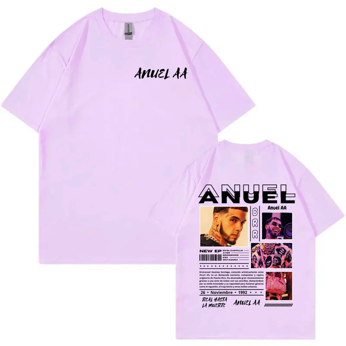 Rapper Anuel AA Graphic T Shirts Fashion Hip Hop Y2k Streetwear Short Sleeve T-shirt Men's Women's Casual Loose Cotton T-shirts