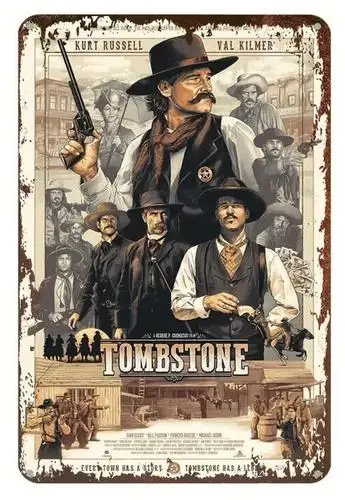 Tombstone Movie Kurt Russell Vintage Novelty Metal Sign ; Wall Art