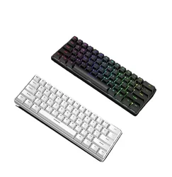 Spanish mechanical keyboard 60% white USB wired Gaming portuguese Colorful Computer keyborad mini Backlit Gamer Musical keys pc