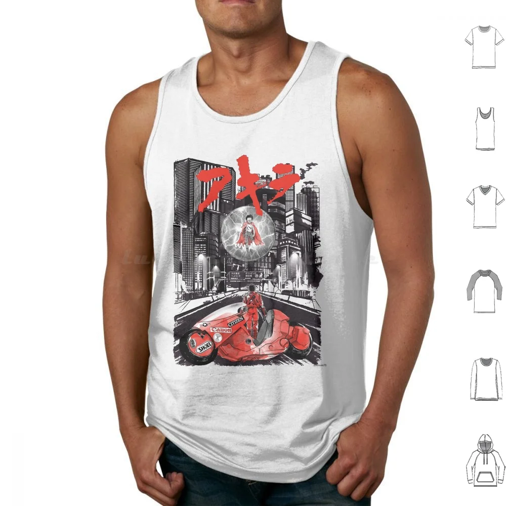 Welcome To Neo Tokyo Tank Tops Print Cotton Japon Tokyo 80s Anime Manga Kaneda Tetsuo Neo Tokyo Ciber Punk