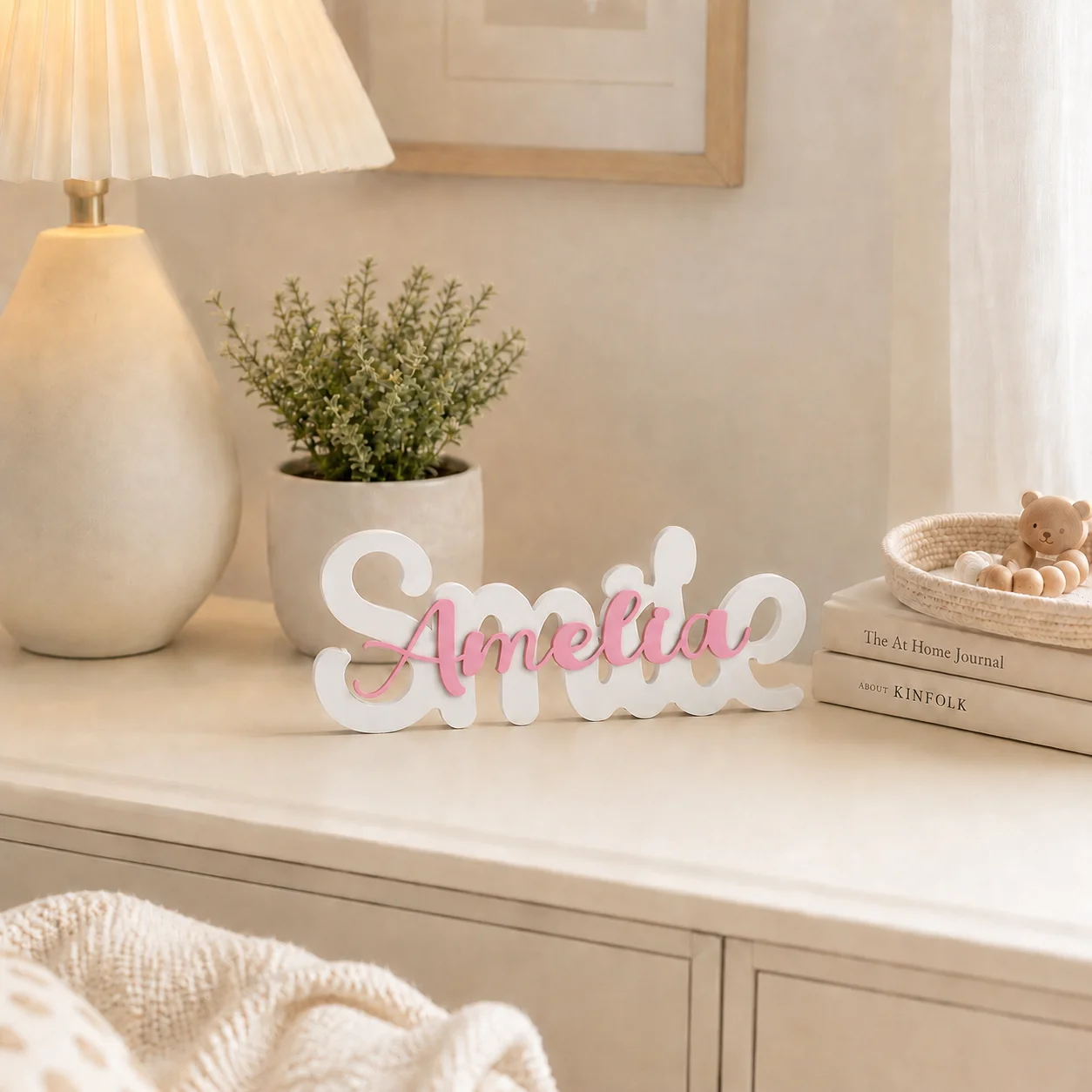 1pc Custom Korean sweet style PVC Wooden Name Plaque,Bedroom Room Table Decor,Wedding Birthday summer Graduation Christmas Gift view 3