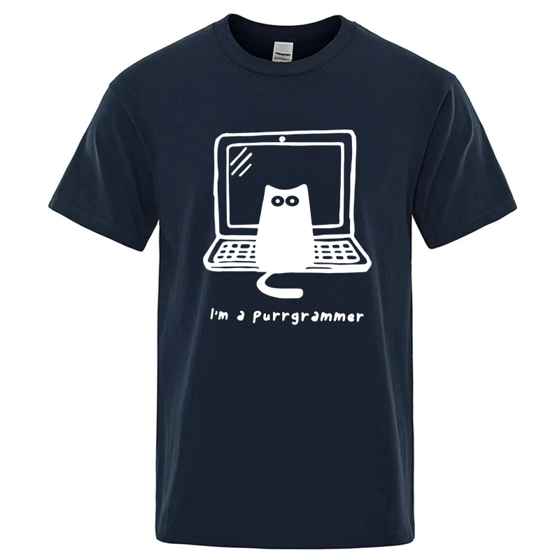 

Футболка с креативным узором и принтом: летняя футболка с короткими рукавами и круглым вырезом с кошачьей тематикой, предназначенная для студентов-работников, топы унисекс