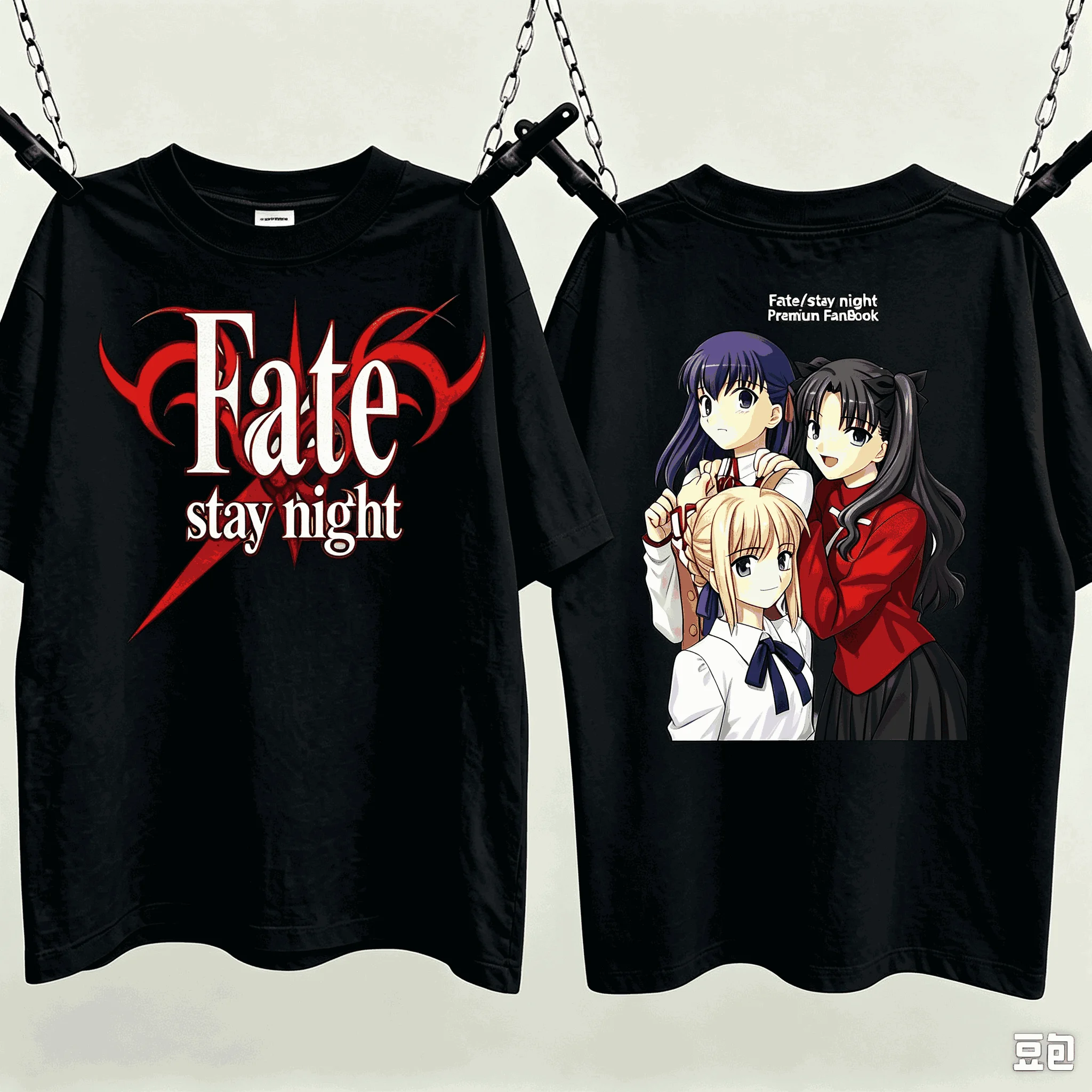 Fate stay night Print T-shirts for Men Women Fashion Hip Hop Oversized Unisex Streetwear Trendy Cotton Short Sleeves Couples tee