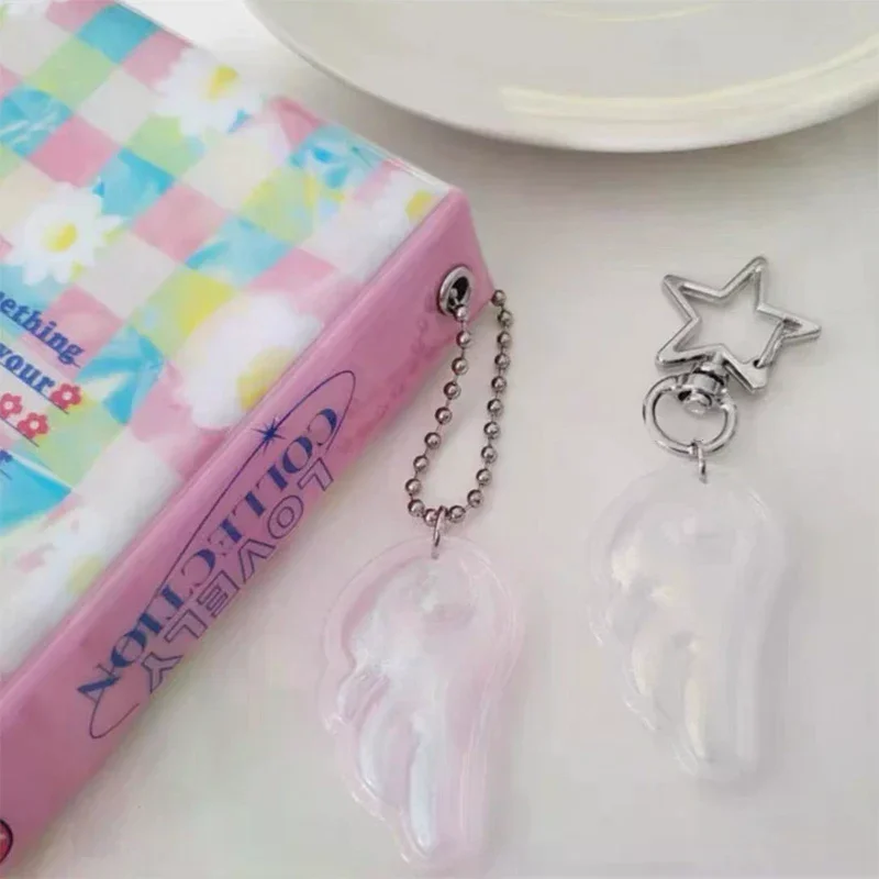 1 Piece Women Backpack Decoration Korean Ins Angel Wing Keychain Y2K Japanese Magical Girl Star Keychain Bag Charms Car Keyring