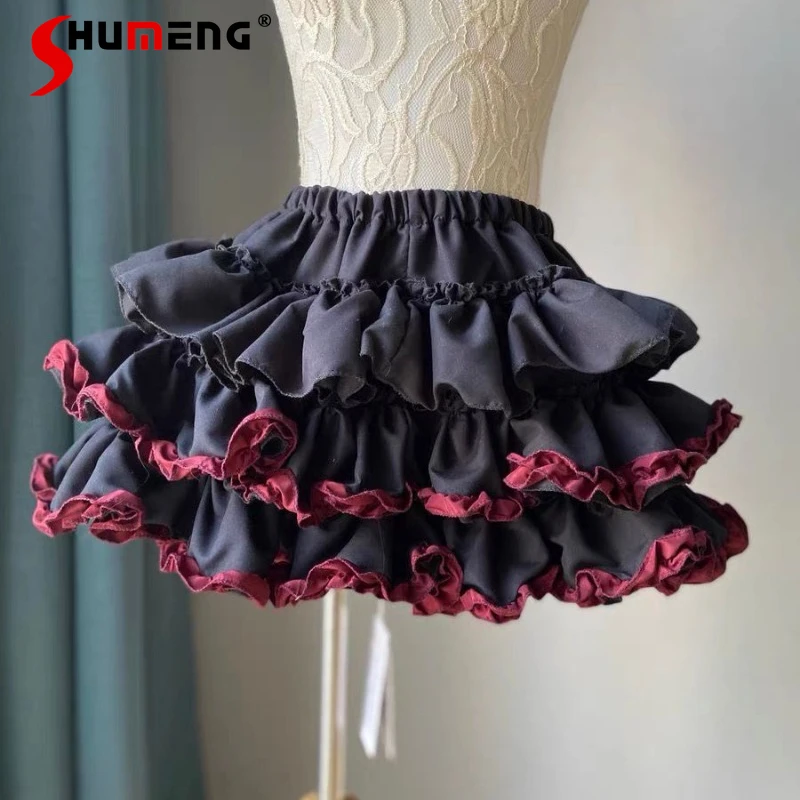 

New Japanese Sub-culture Rojita Style Skirt Y2K Punk Soft Girl Versatile Grey Color Short Mini Kawaii Tutu Pumpkin Cake Skirts